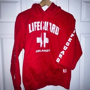 Official Lifeguard Sweatshirt Hoodie Red Medium